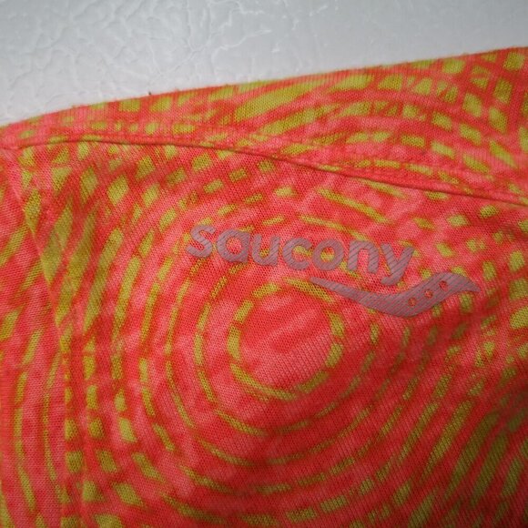 Saucony Ladies Size Large Orange Pink & Lime Green Long Sleeve Athletic Top - Picture 6 of 8